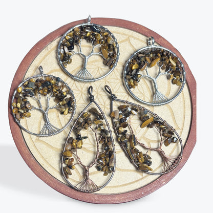 Pendentif Arbre de Vie Oeil de Tigre