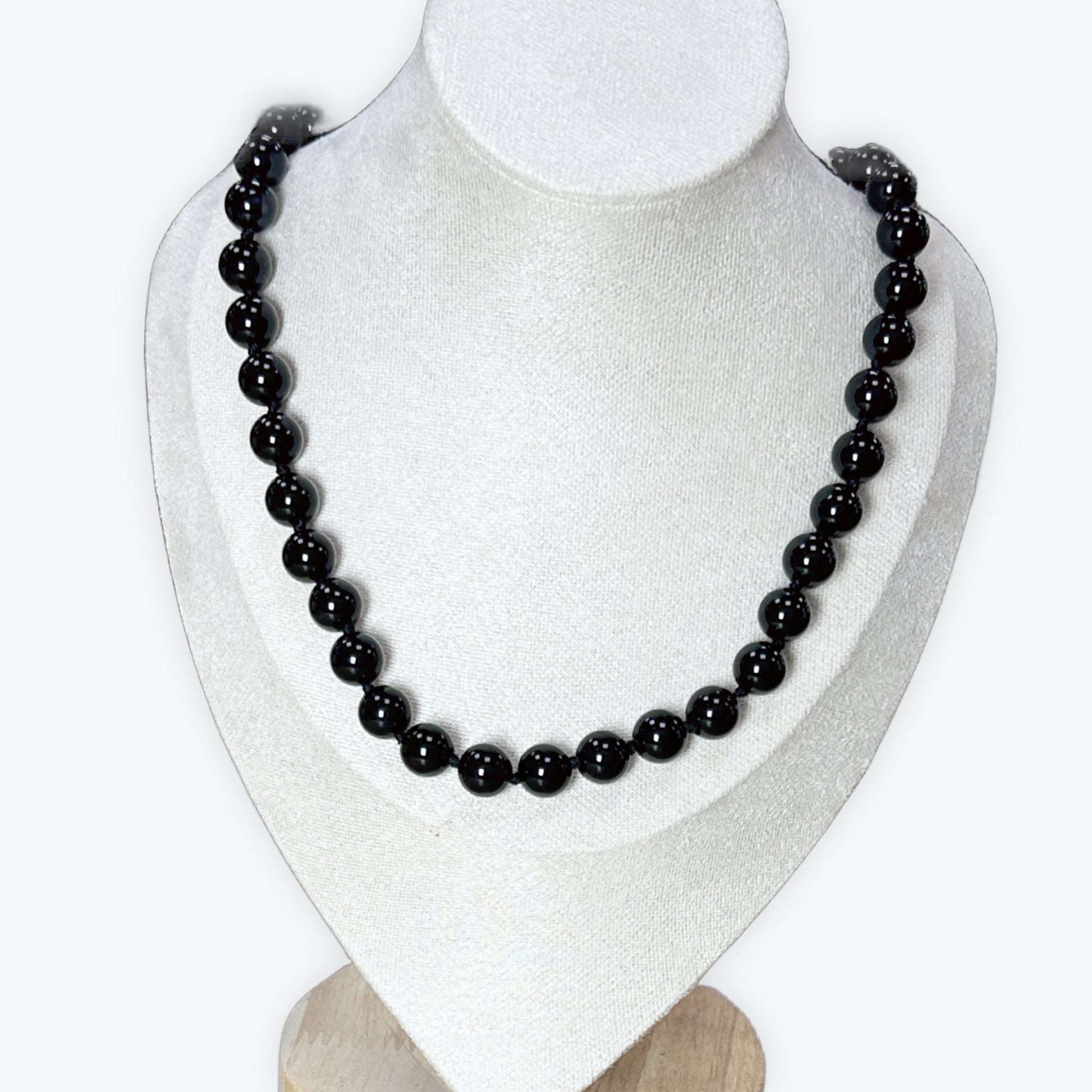 Collier Obsidienne | 10mm Fermoir Acier Inoxydable