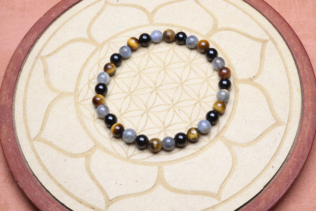 Bracelet Triade Tigre, Obsidienne & Labradorite – photo 3