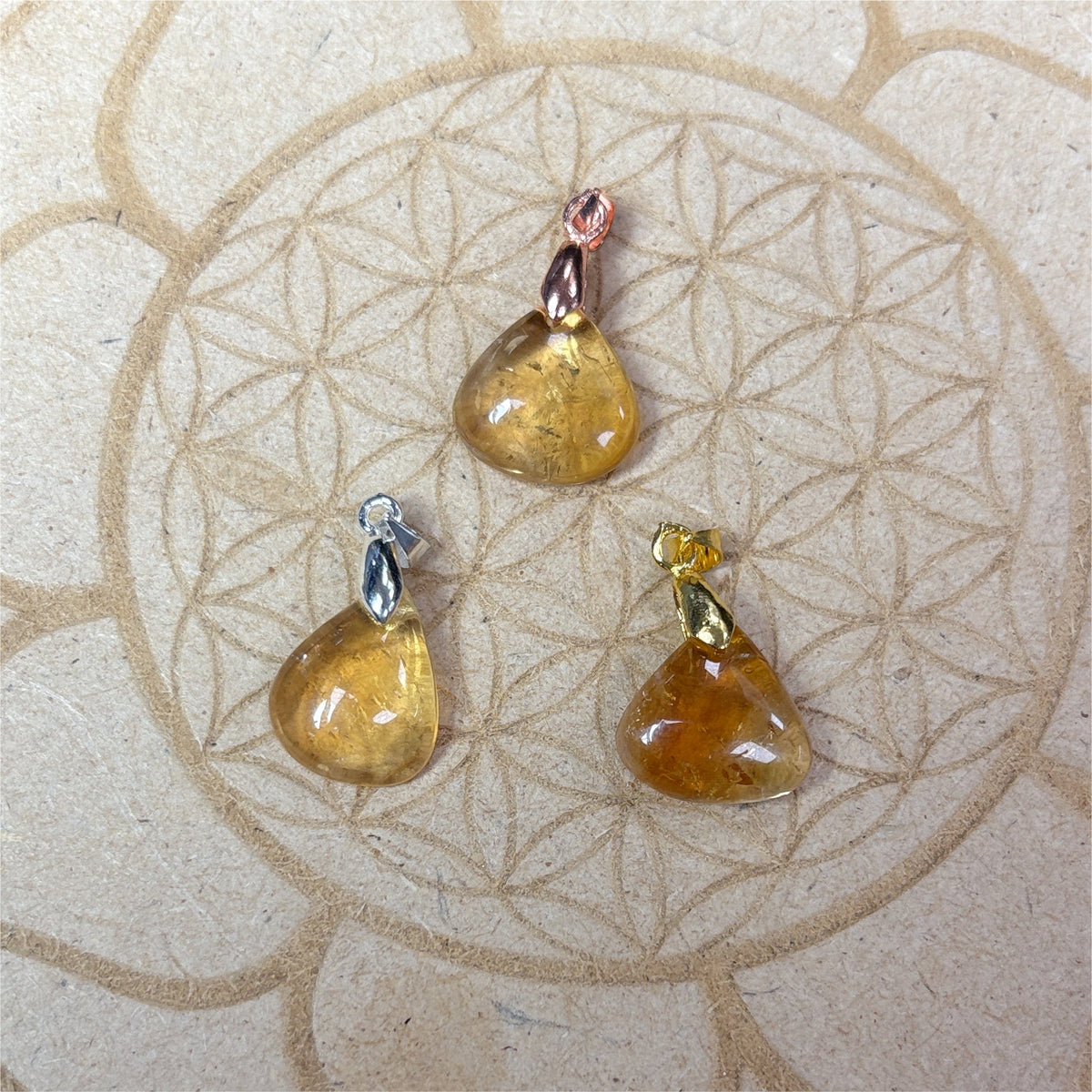 Pendentif en Citrine Poire - 2x2cm
