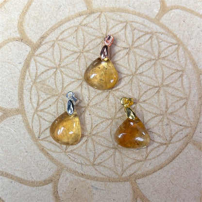 Pendentif en Citrine Poire - 2x2cm