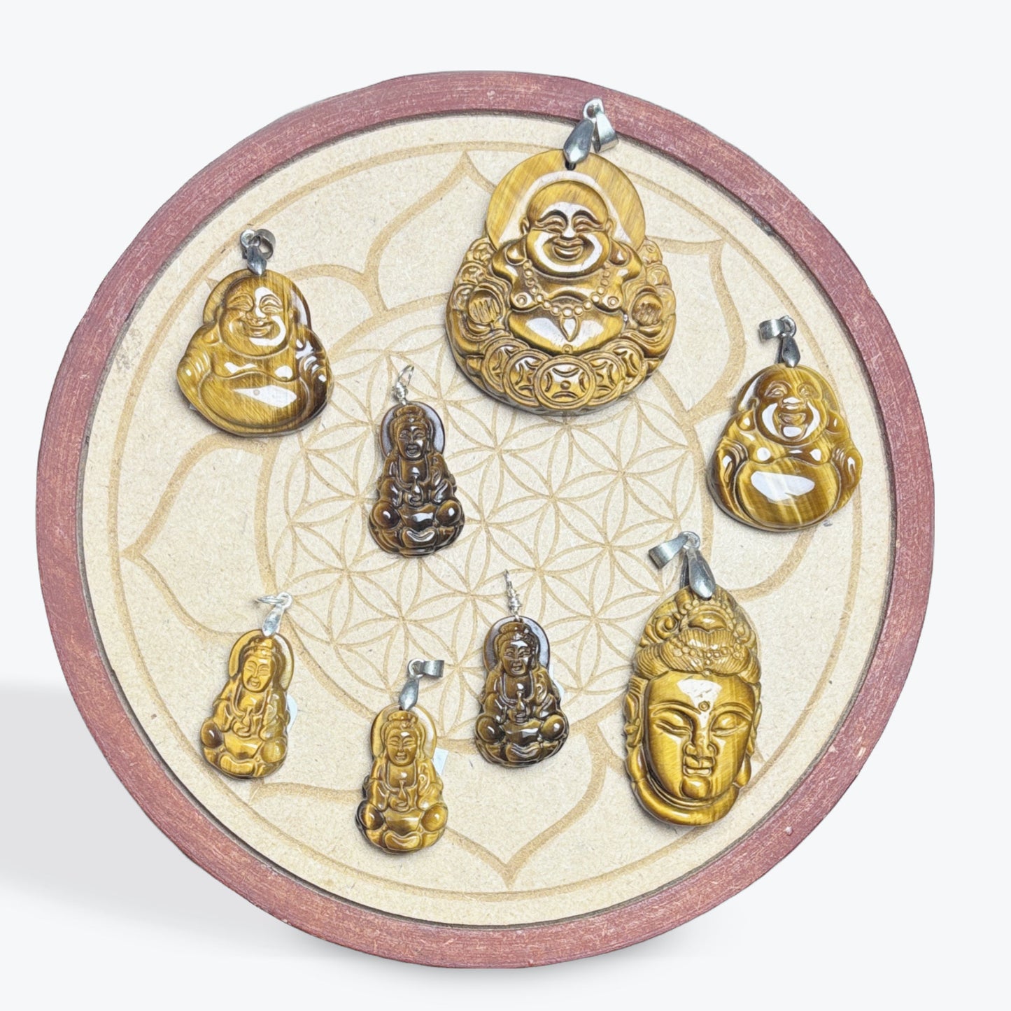 Pendentif Oeil de tigre Bouddha