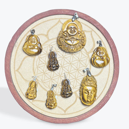 Pendentif Oeil de tigre Bouddha
