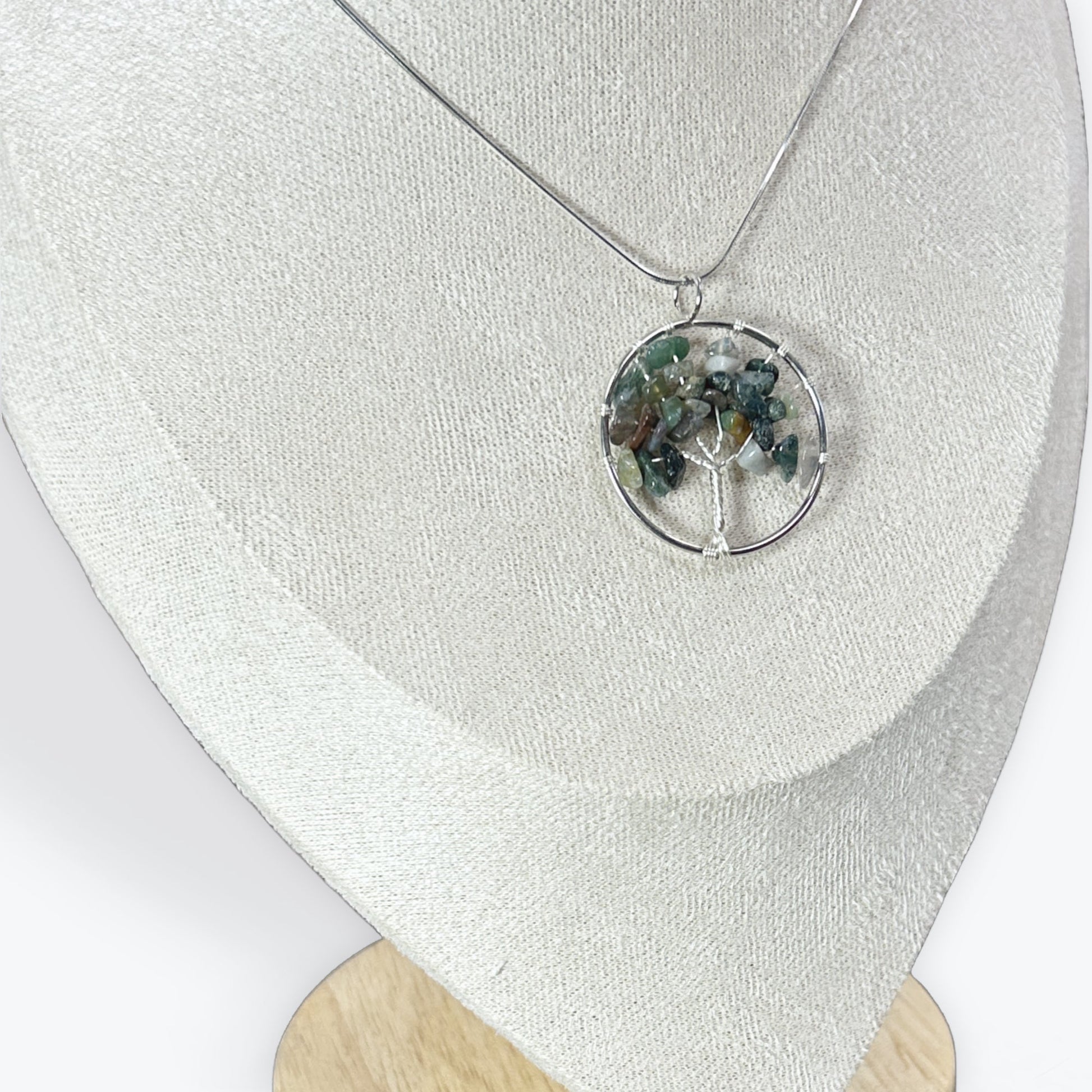 Pendentif Arbre de vie rond - Agate
