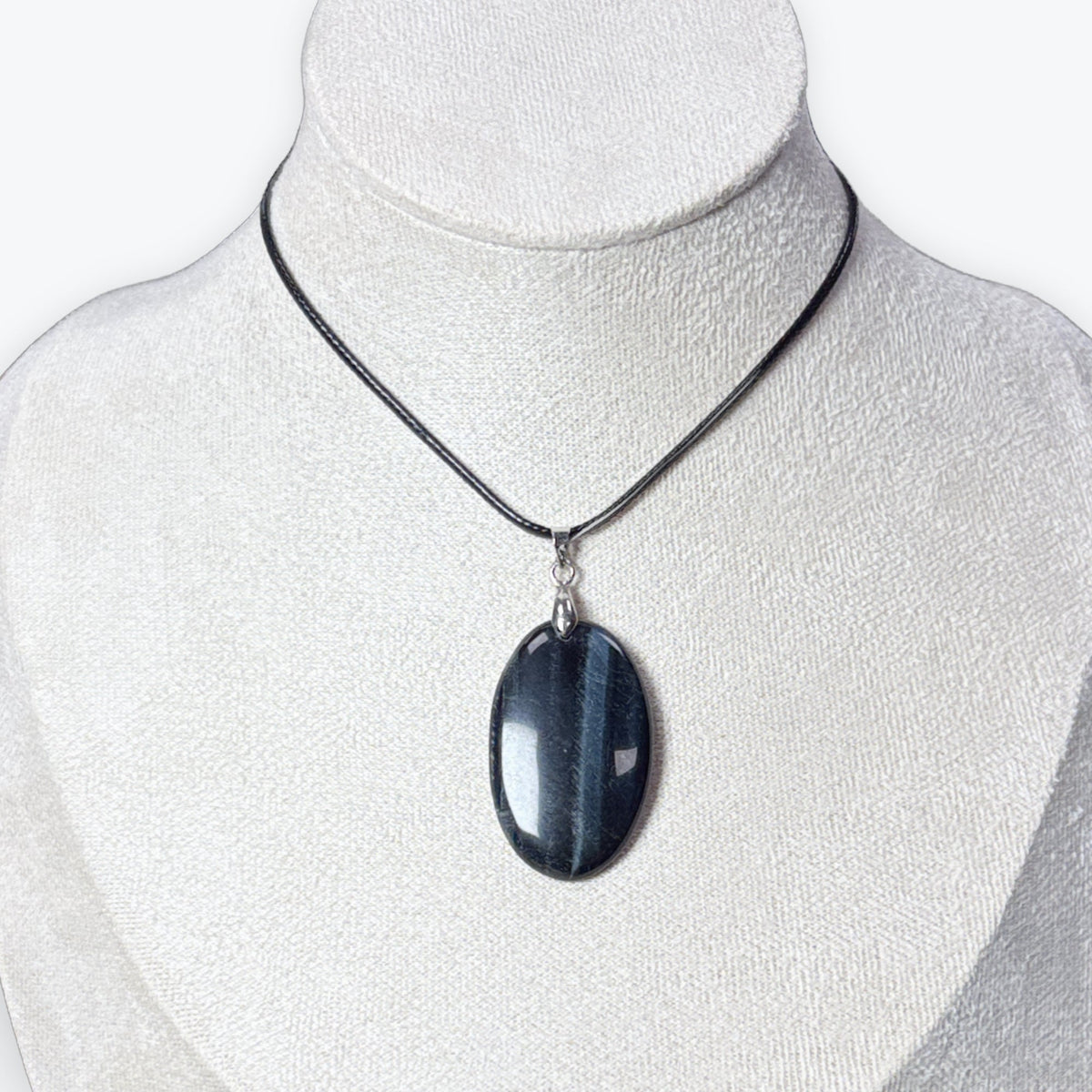 Pendentif - Œil de Faucon Ovale - Bélière Acier Inox – photo 3