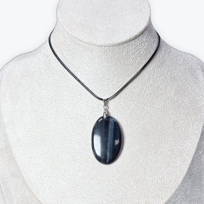Pendentif - Œil de Faucon Ovale - Bélière Acier Inox – photo 3