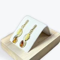 Boucle d'oreilles Ambre  - Vermeil Argent 925