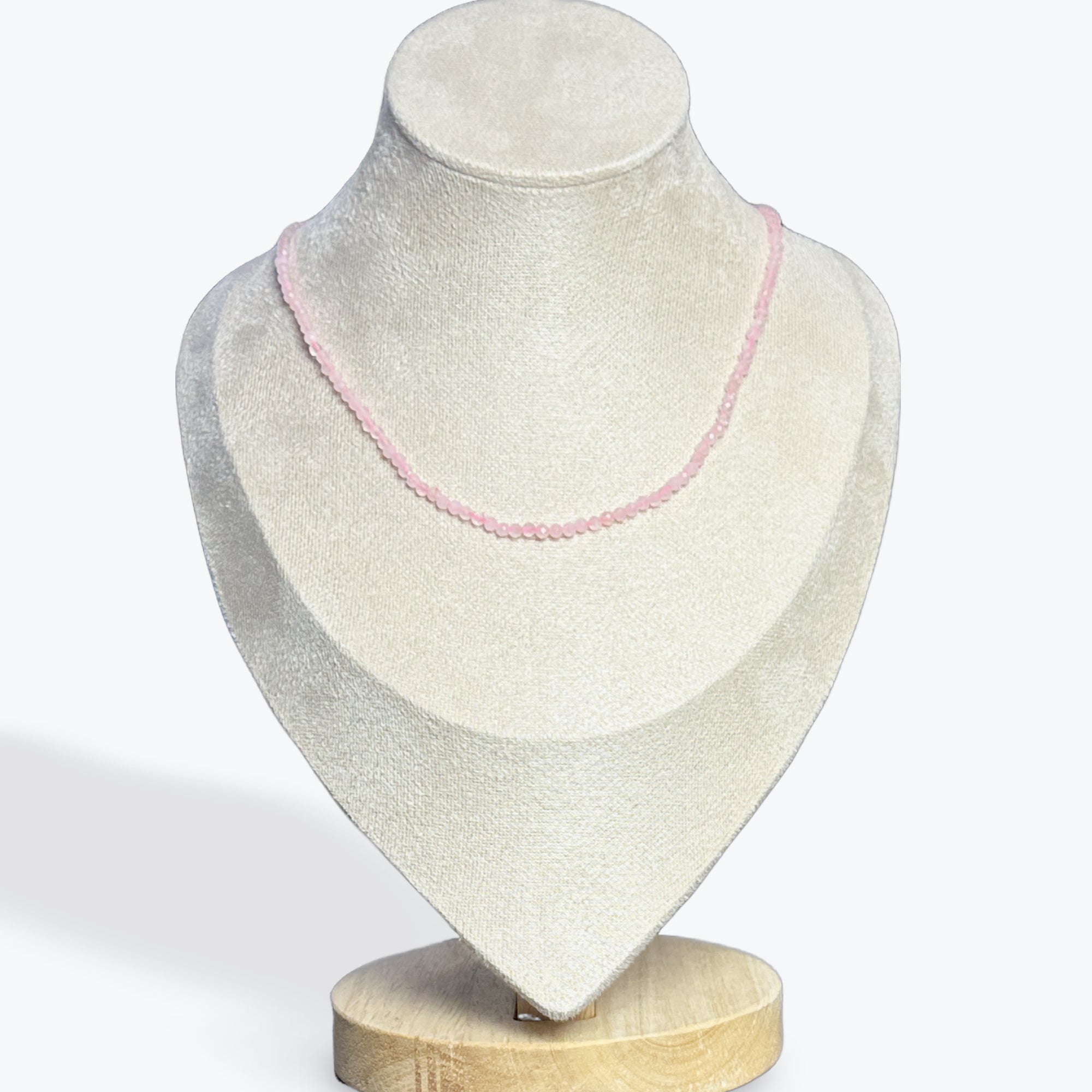 Collier Quartz Rose Facette