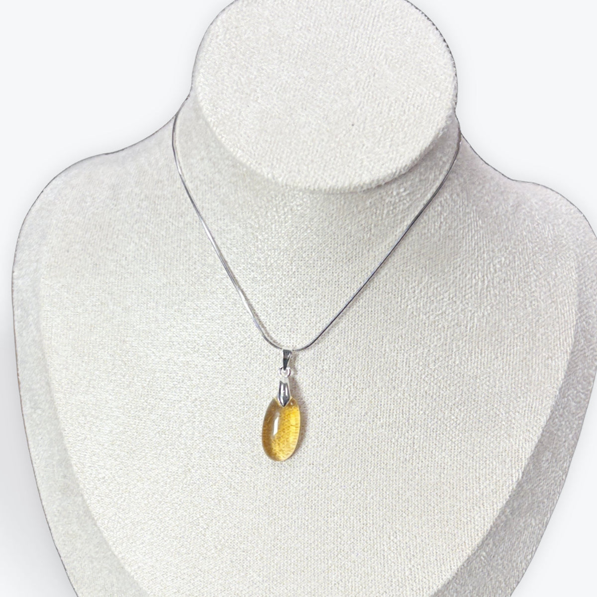 Pendentif en Citrine Ovale - 2x1cm