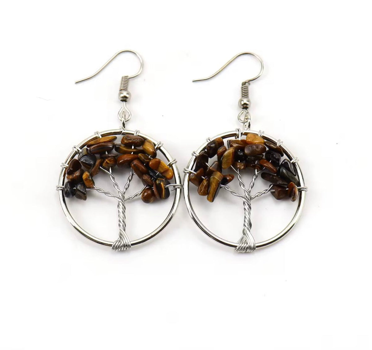Boucles d’oreilles Arbre de Vie tressée 2x2cm