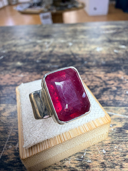 Bague chevalière Rubis glassfield rectangle
