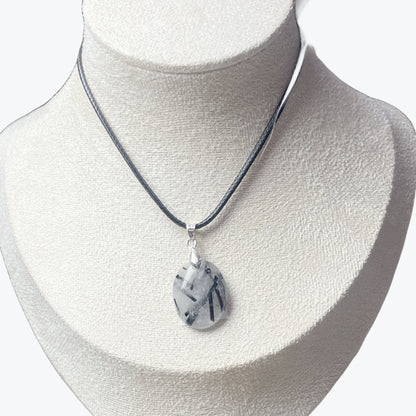 Pendentif Quartz Tourmaline Ovale – photo 3