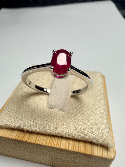 Bague en Rubis Naturel – Argent 925 – provenance Birmanie