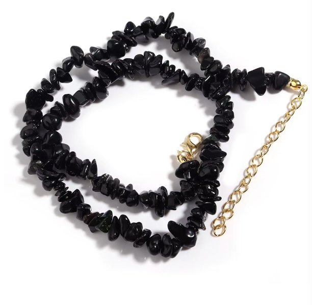 Collier Baroque Chips Pierres Naturelles — 43 cm