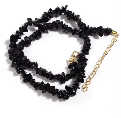Collier Baroque Chips Pierres Naturelles — 43 cm