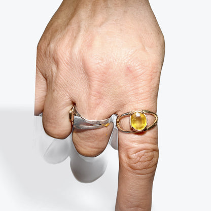Bague Saphir jaune Or 18k