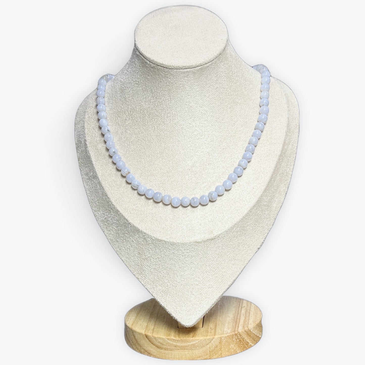 Collier Calcédoine bleu