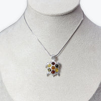 Pendentif Ambre Tortue - Argent 925