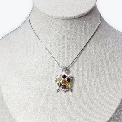 Pendentif Ambre Tortue - Argent 925