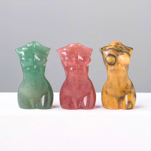 Mini Statue Torse Féminin Sculptée en Pierre Naturelle – 4 cm – 4 pierres au choix – photo 2