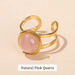 Bague Ajustable en Acier Inoxydable - Quartz rose