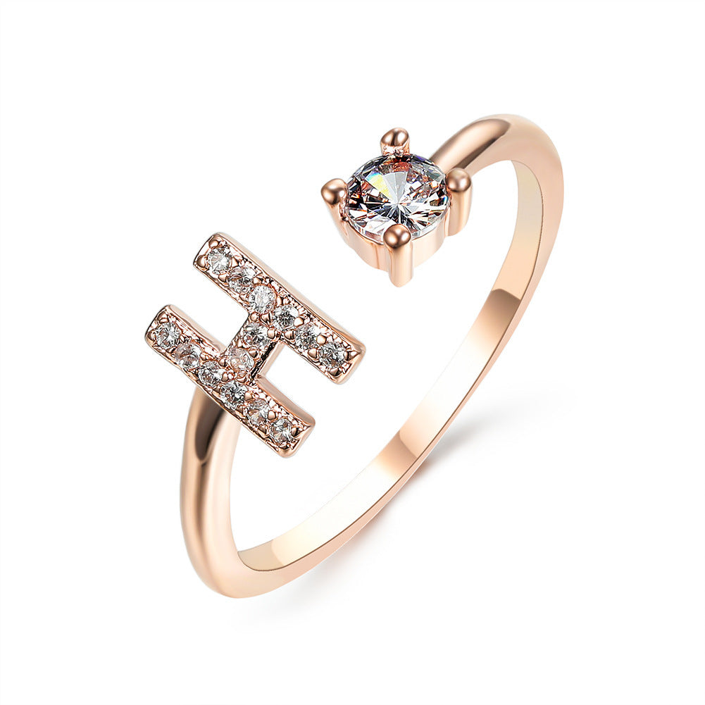 New Design Adjustable 26 Initial Letter Ring Fashion Jewelry For Women Simple Elegant Jewelry - Tatum Cristal