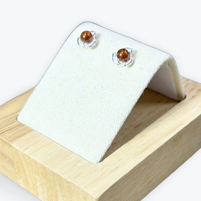 Puces de perle en Ambre et Argent 925