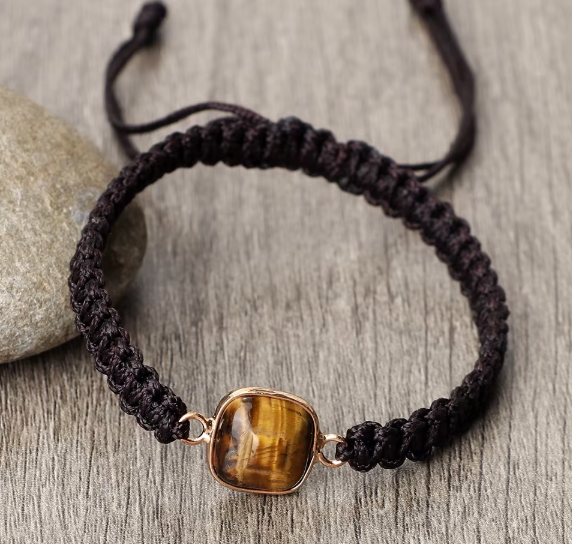 Bracelet Bohème Œil de Tigre 4mm — Fait Main