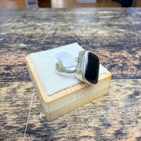 Bague Onyx en losange - taille ajustable