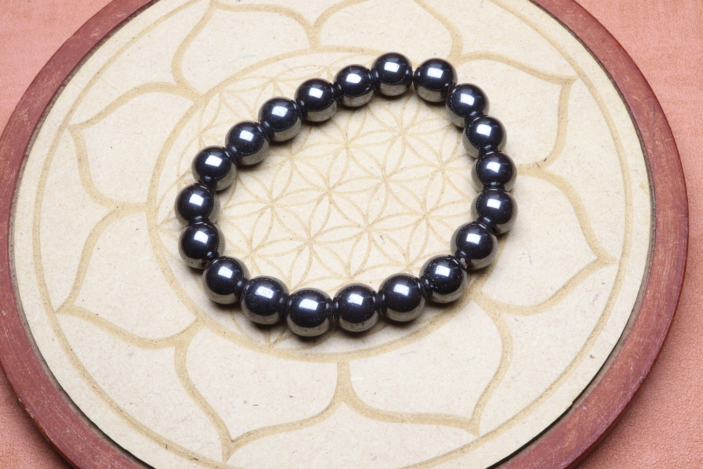 Bracelet en Hématite - Force et Confiance 10mm