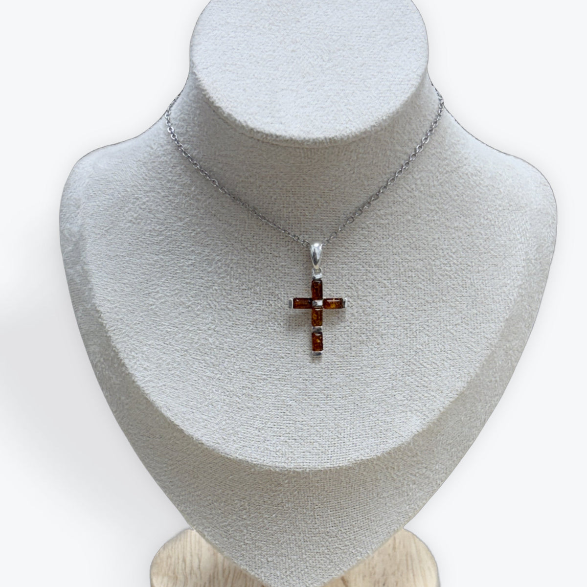 Pendentif Ambre Croix - Argent 925 – photo 3