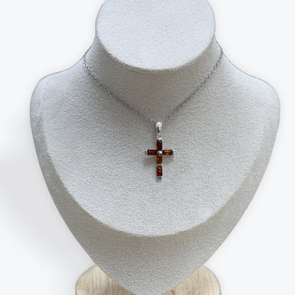 Pendentif Ambre Croix - Argent 925 – photo 3