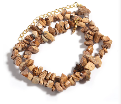 Collier Baroque Chips Pierres Naturelles — 43 cm - 10