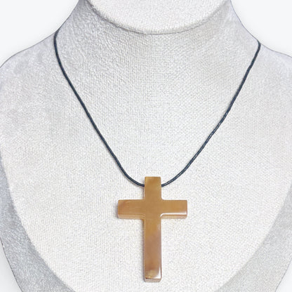 Croix percée en Cornaline 4,5x3 cm