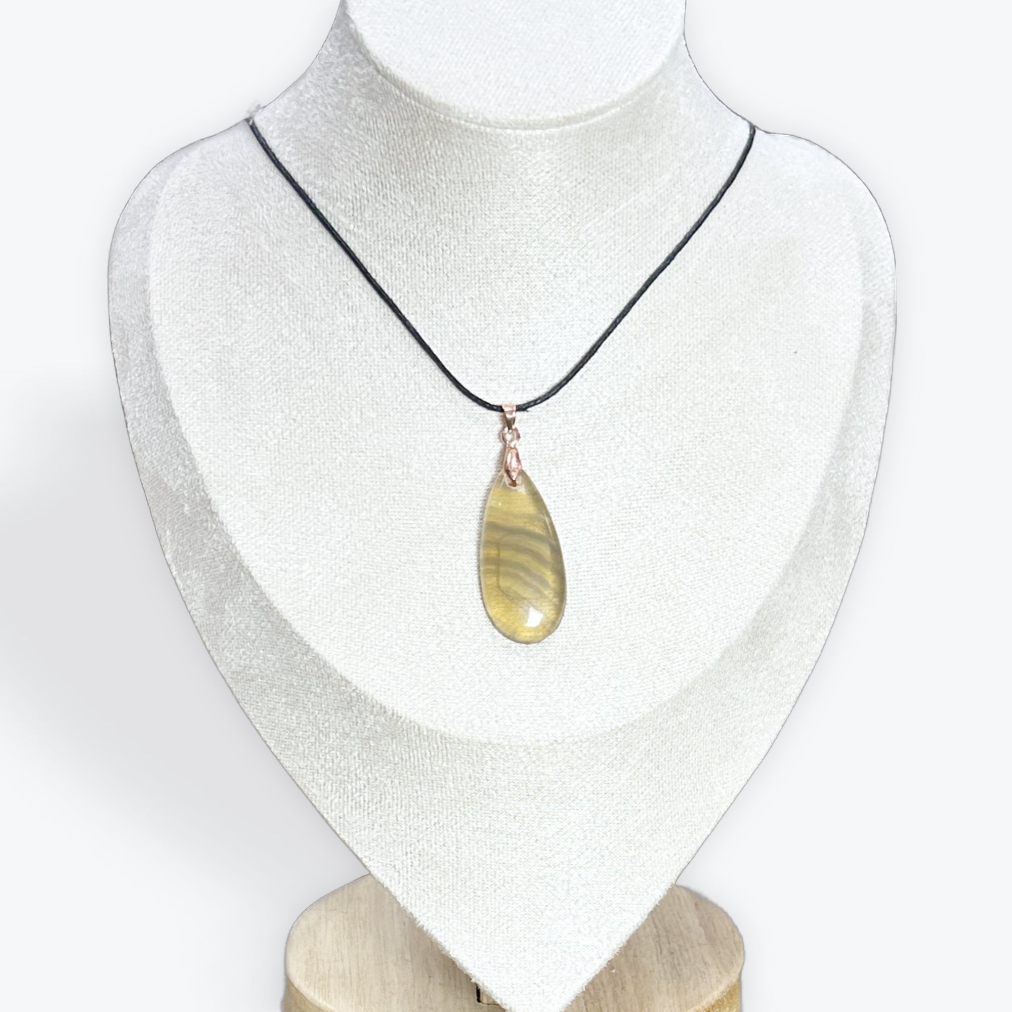 Pendentif poire Fluorite jaune