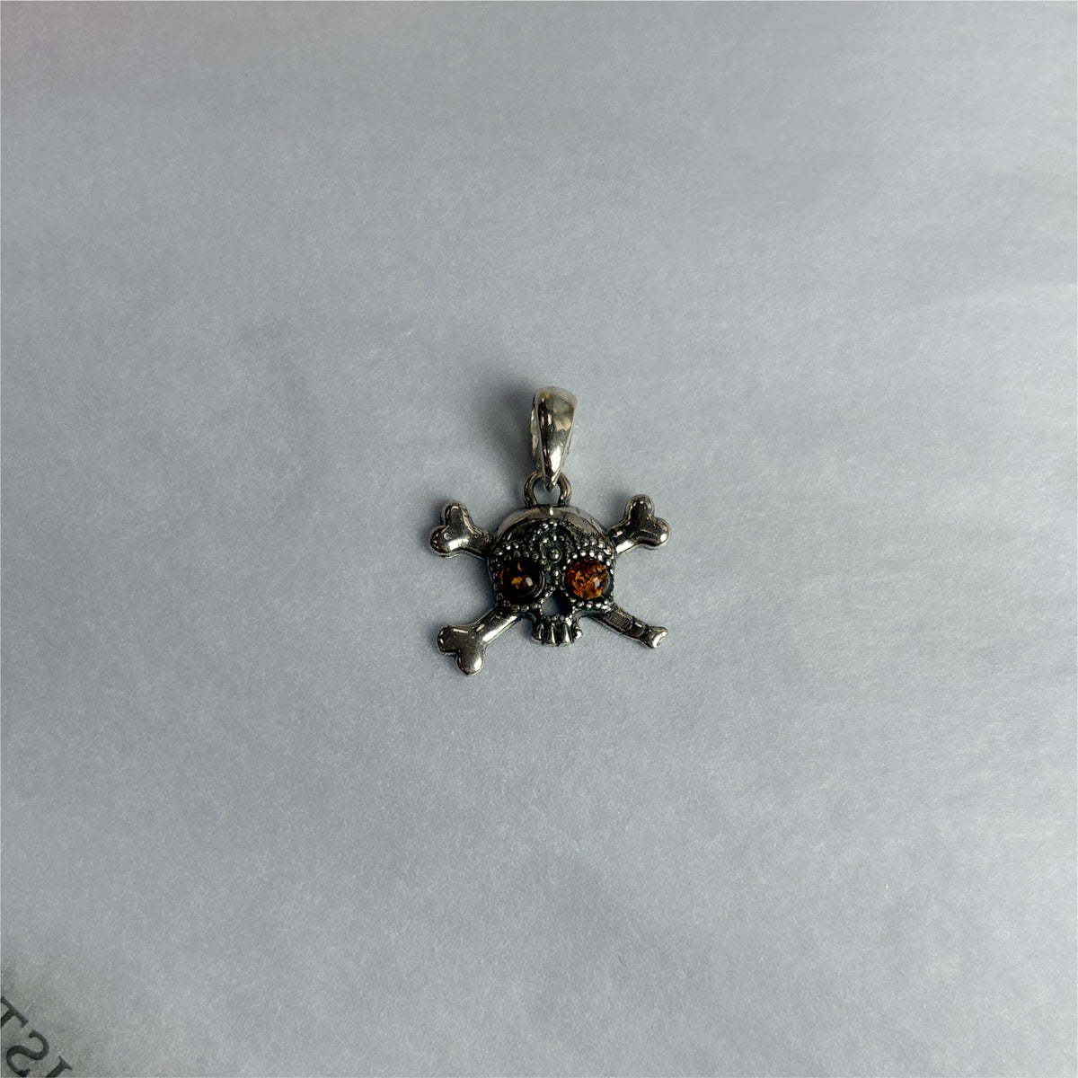 Pendentif Ambre Crâne Onepiece - Argent 925