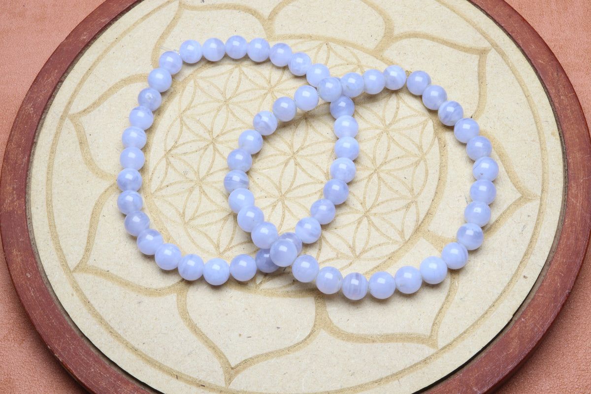 Bracelet Calcédoine bleu