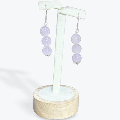 Boucles d'oreilles Quartz rose - 2