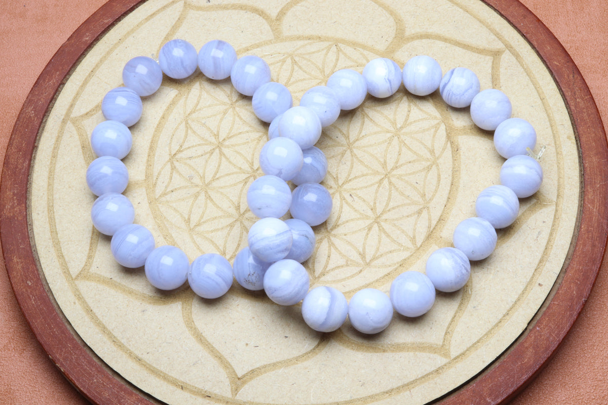 Bracelet Calcédoine bleu