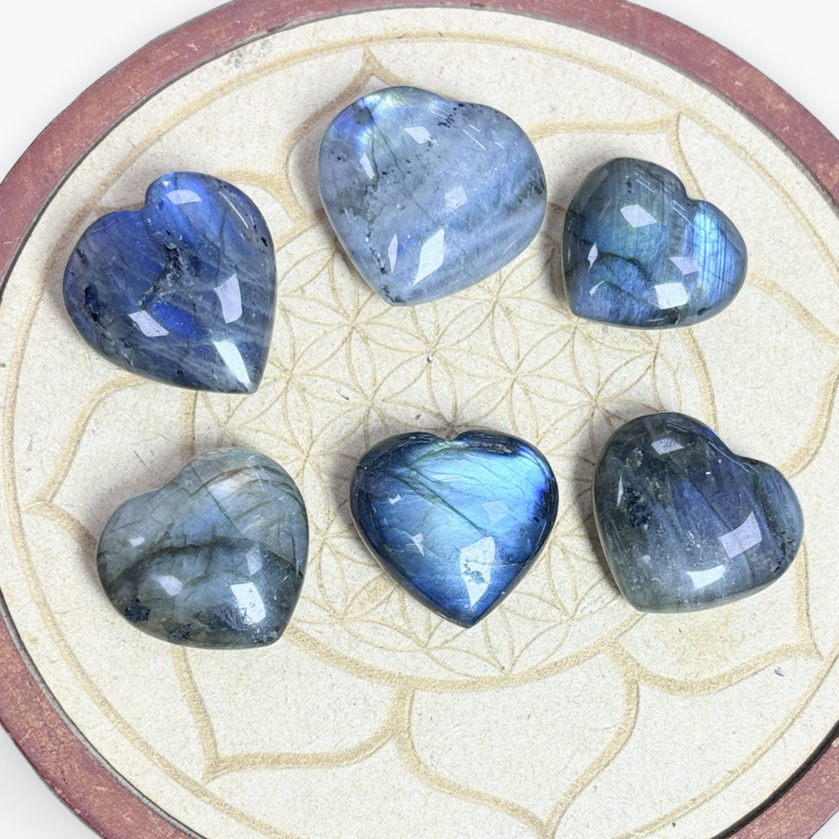 Coeur en Labradorite de Madagascar - 3x3 cm