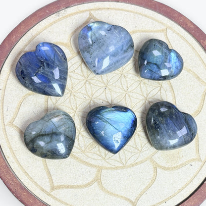 Coeur en Labradorite de Madagascar - 3x3 cm
