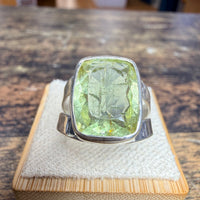 Bague Béryl vert taille coussin