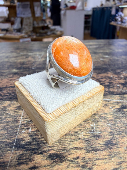 Bague Pierre de soleil cabochon