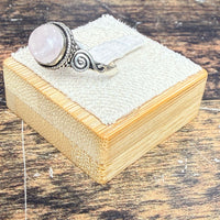Bagues Quartz rose en cabochon avec de l'Argent 925