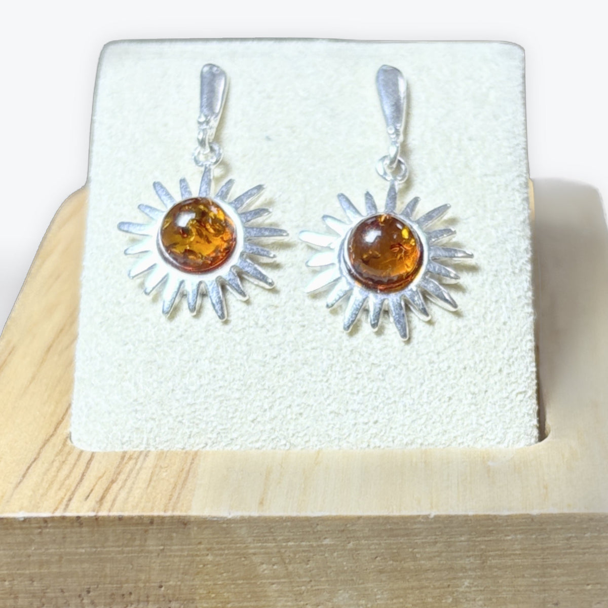 Boucle d'oreilles soleil pendante - Argent 925