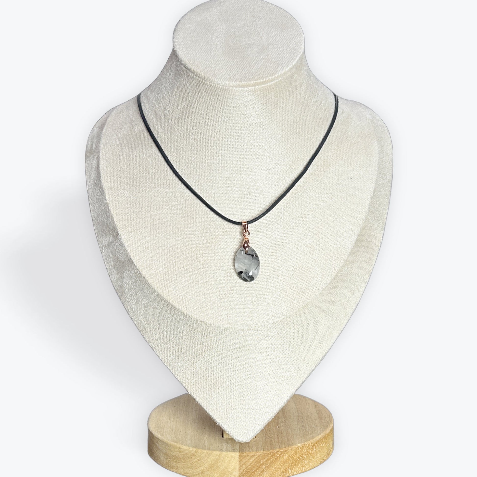 Quartz tourmaline pendentif
