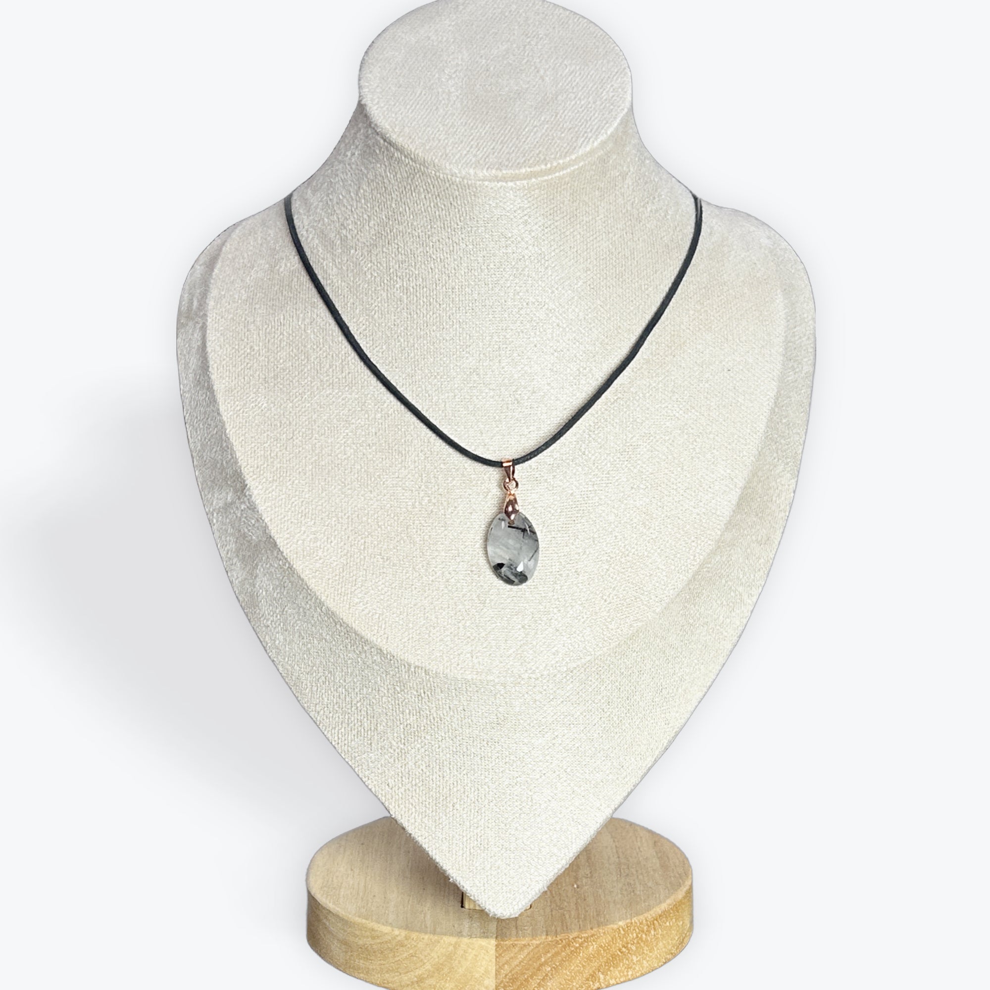 Quartz tourmaline pendentif