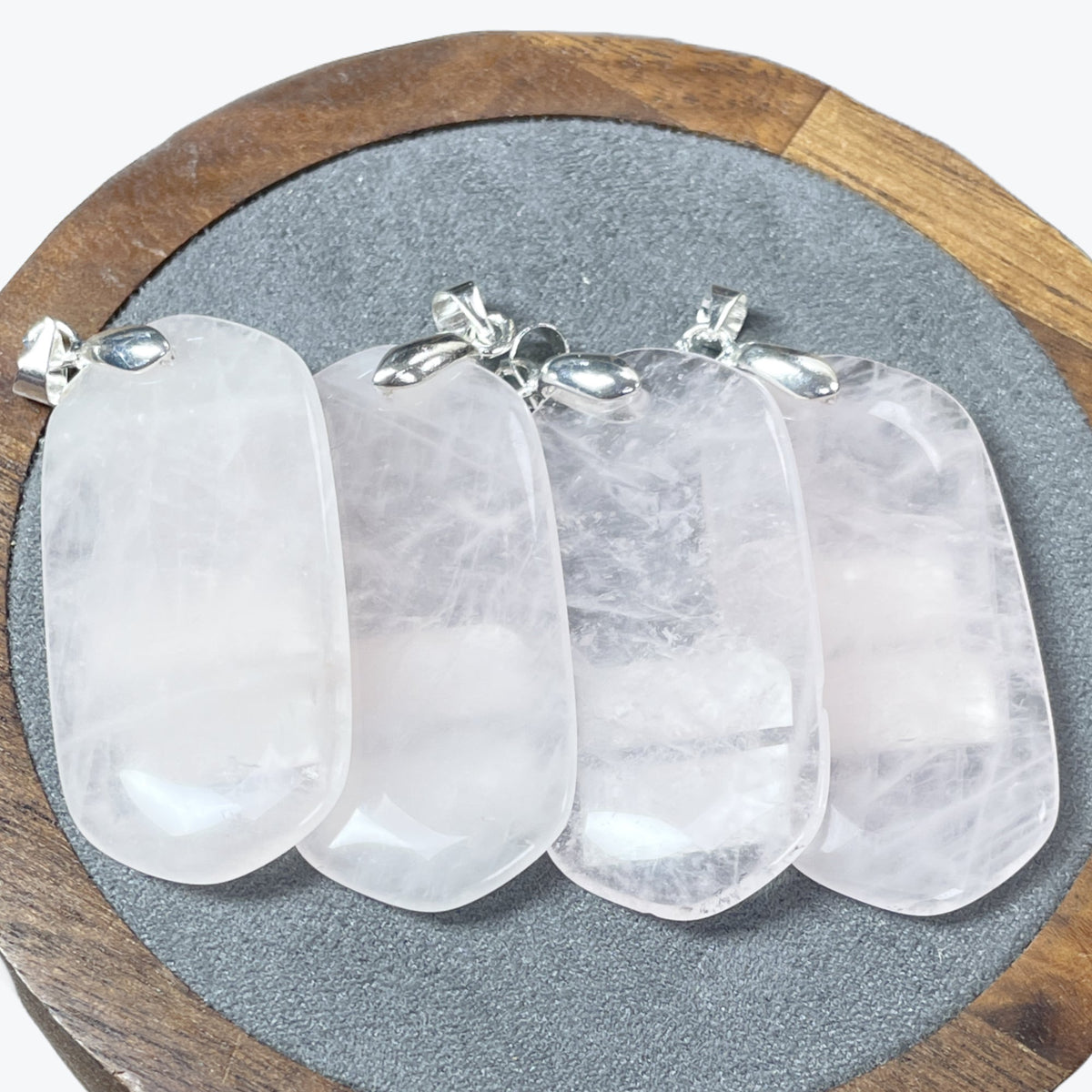Pendentif Quartz rose rectangle