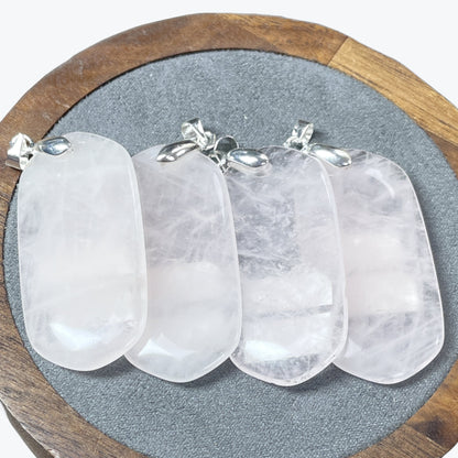 Pendentif Quartz rose rectangle