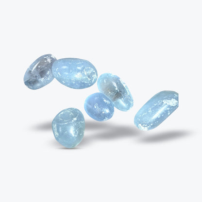 Pierre Roulée en Célestine Bleue Naturelle – environ 2 x 2 cm – environ 15 g – Madagascar